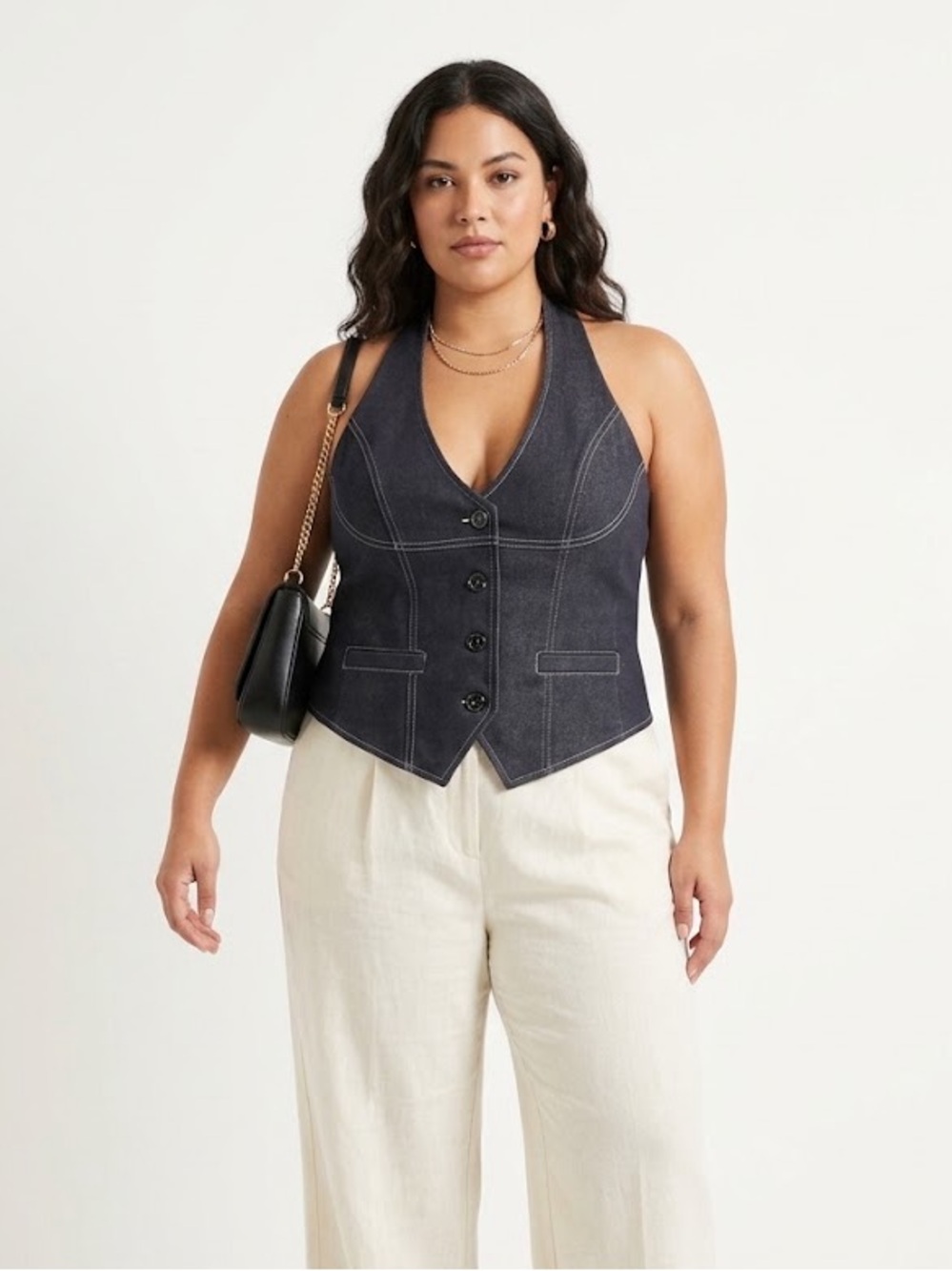 Denim Black Vest Top Women’s Size XL